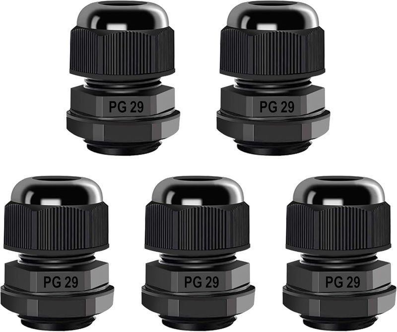 Anyinn Cable Gland IP68 Waterproof Nylon Cable Connectors with Locknut and Gaskets (PG29) - Image 1